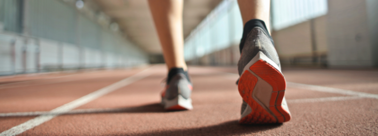 feet on running track